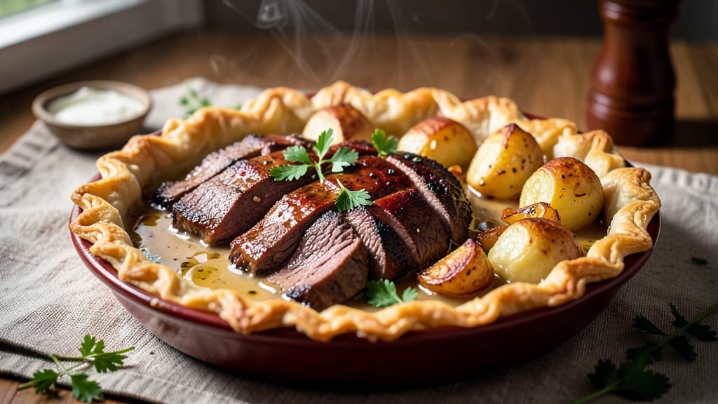 Roast Beef and Potato Pie Recipe: Savory Gravy Crowned With Flaky Lattice