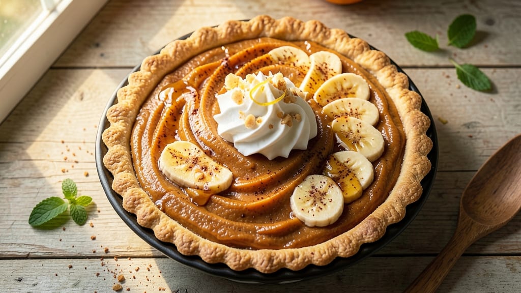 Pumpkin Banana Cream Pie Recipe: Velvety Swirls With Spiced Crust