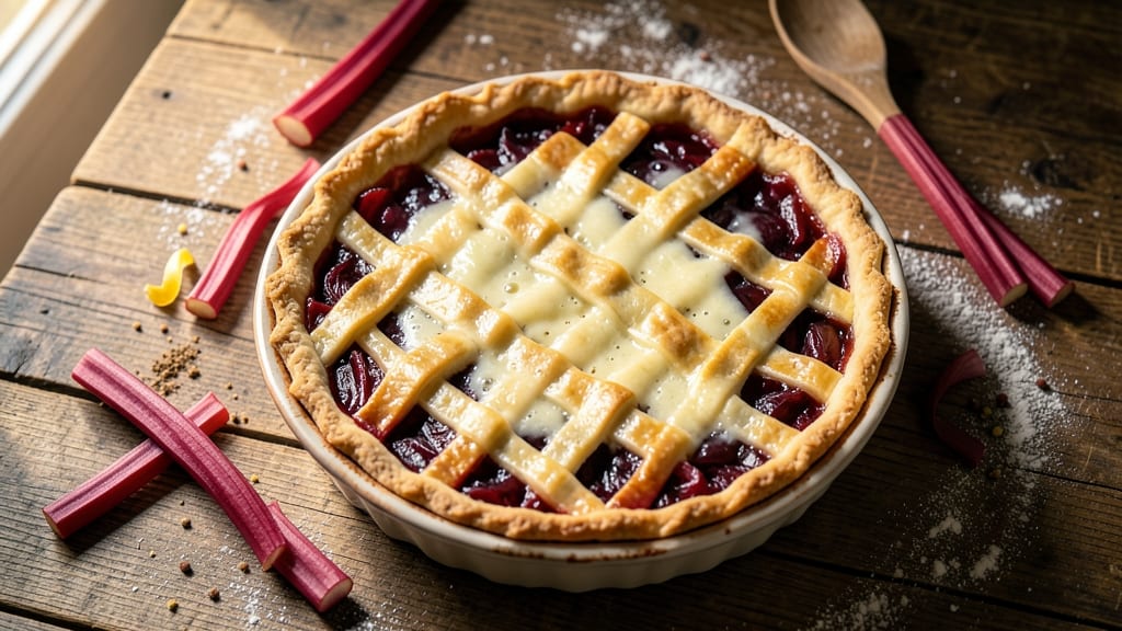 Amish Rhubarb Custard Pie Recipe: Tart-Sweet Balance With Foil-Sealed Crust