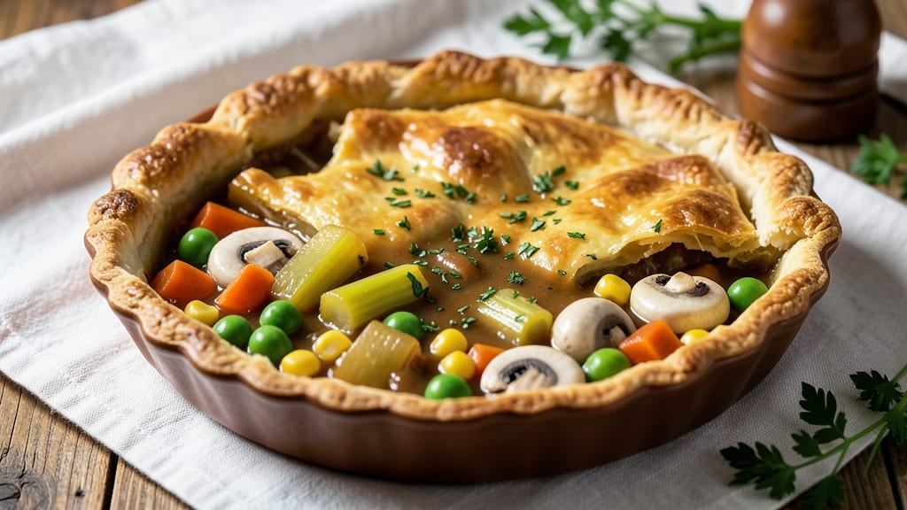 Amy's Vegetable Pot Pie Recipe: Herb-Infused Gravy Over Flaky Homemade Crust
