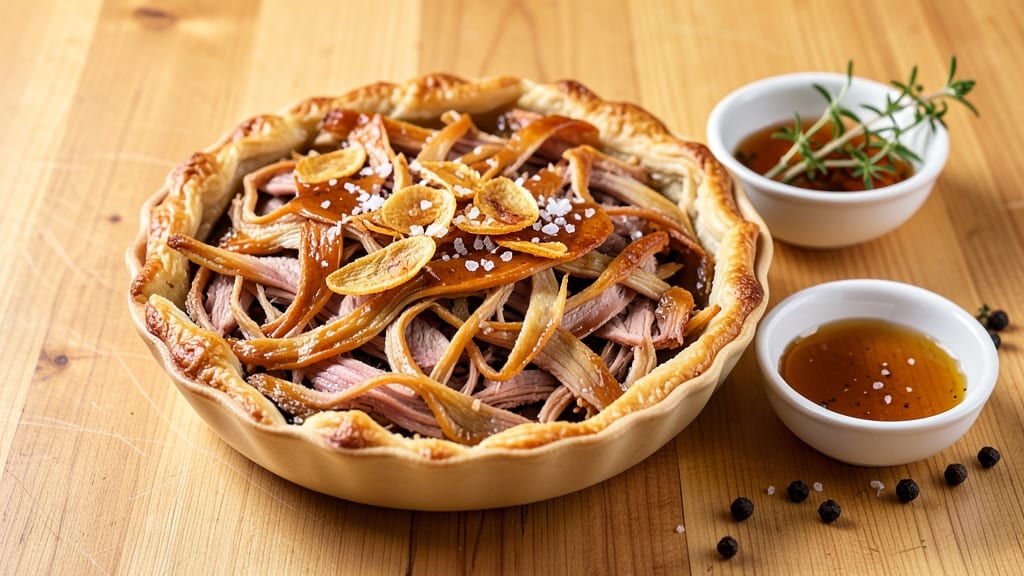 Shredded Pork Pie Recipe: Flaky Pastry Crust Over Savory Meat Magic