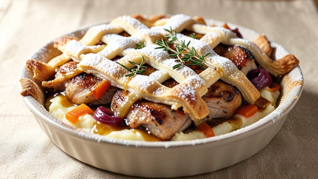 Slippery Elm Turkey Pot Pie Recipe: Creamy Herb Gravy with Golden Foil-Sealed Crust