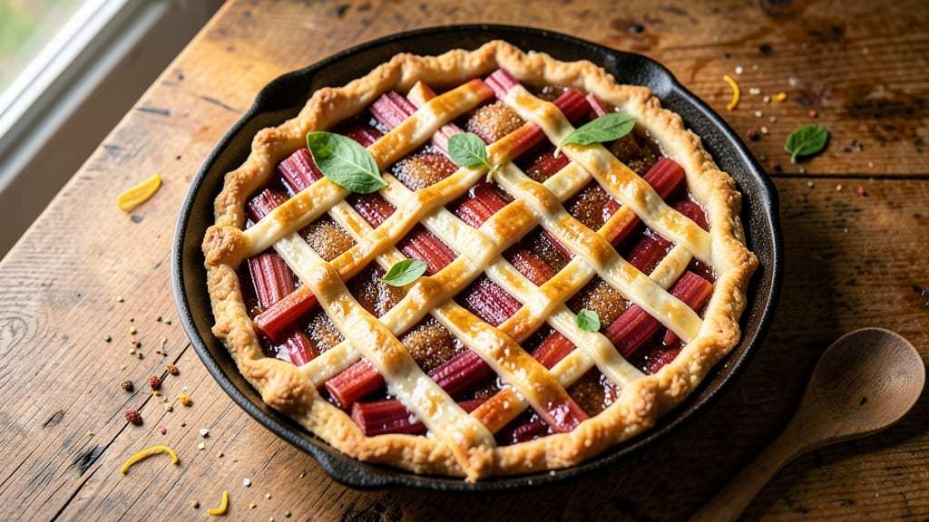 10-Inch Rhubarb Pie Recipe: Tart-Sweet Balance With Buttery Crust