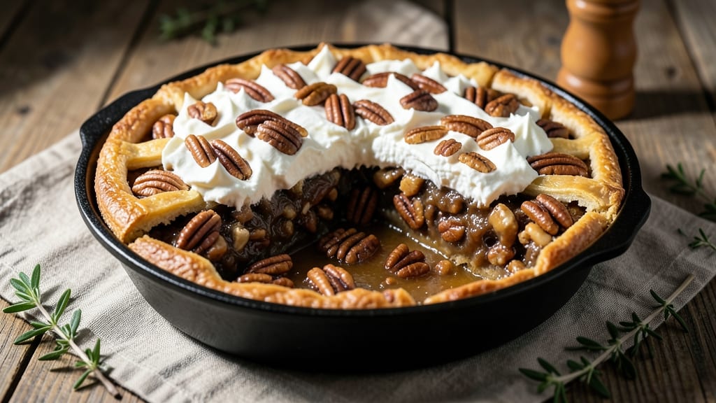 9-Inch Deep Dish Pecan Pie Recipe: Crunchy Clusters Over Silky Caramel Filling