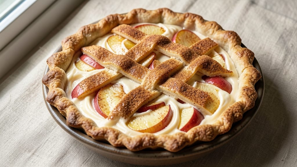 Snickerdoodle Cream Cheese Apple Pie Recipe: Spiced Cookie Crust Meets Gooey Apple Filling