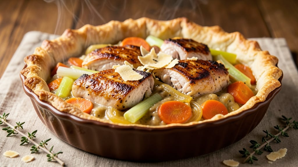 Jamie Oliver's Chicken Pot Pie Recipe: Flaky Lattice Crust Over Savory Gravy Bliss