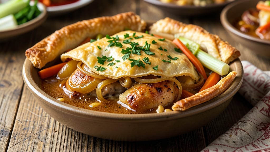 Pub Style Chicken Pot Pie Recipe: Crispy Top, Savory Gravy Magic
